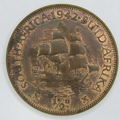 1942 SA Union Half Penny - uncirculated