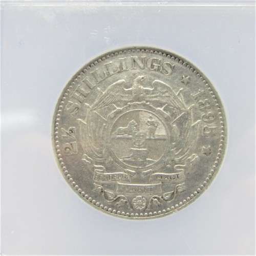 1895 ZAR Paul Kruger 2 1/2 Shilling Half Crown graded  - EF Details - improperly cleaned - by NCS