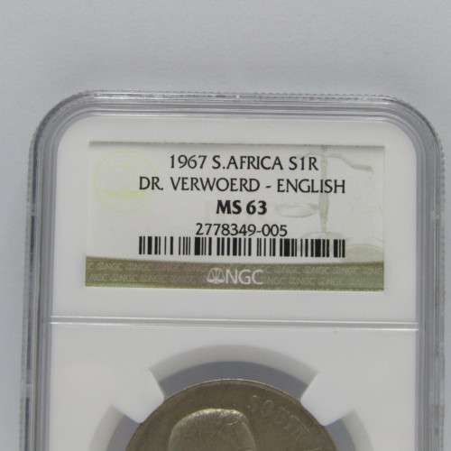 1967 RSA Springbok without penis R1 graded MS 63 by NGC