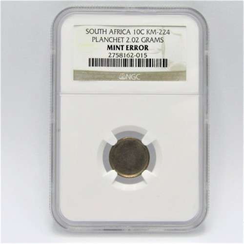 RSA 1 Cent Error coin - KM-224 Planchet 2.02 grams  by NGC