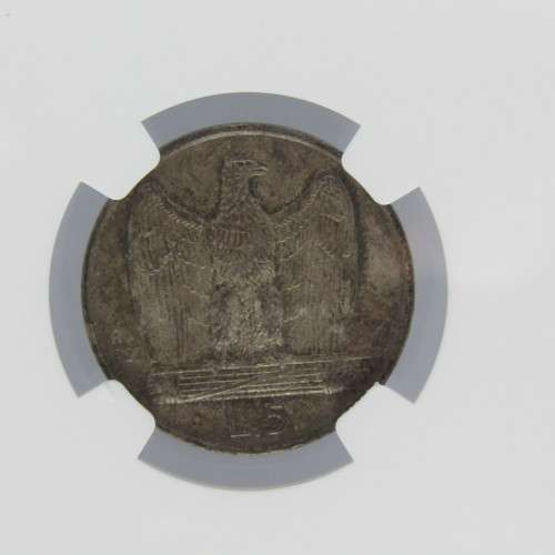 1927 Italy 5 Lire graded MS 62 by NGC