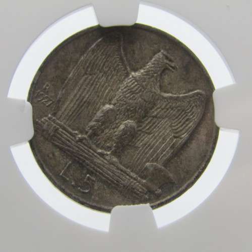 1927 Italy 5 Lire graded MS 62 by NGC