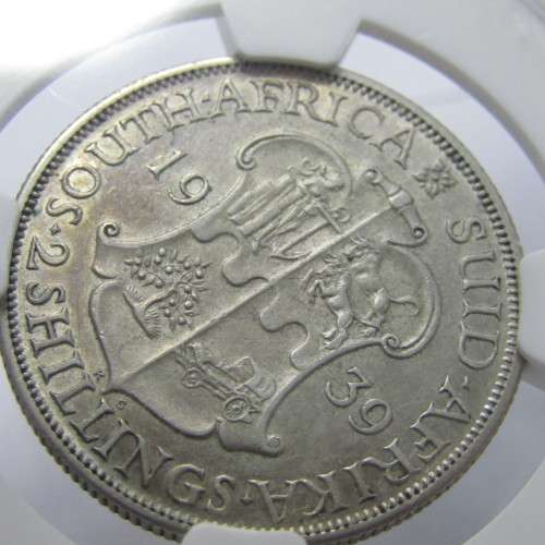 1939 Union of South Africa 2 Shilling- graded AU 55 by NGC