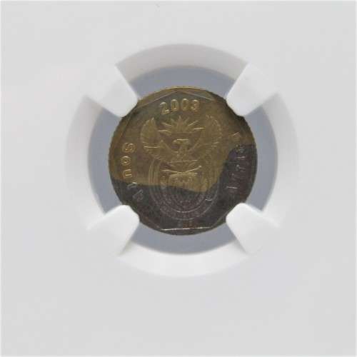 2003 South Africa Mint Error South Africa 10 cent Partially plated graded mint error MS61 by NGC