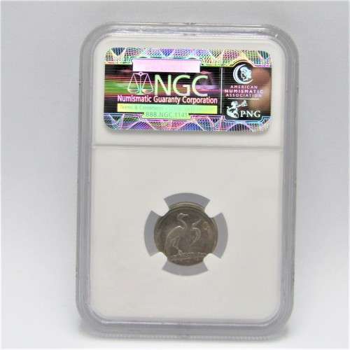 1985 South Africa Broadstruck 5c mint error AU 55 graded by NGC