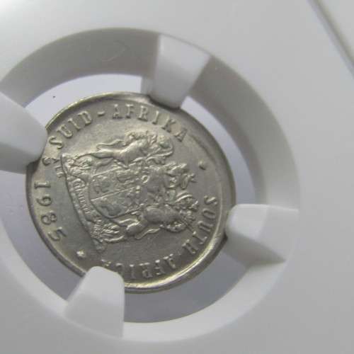 1985 South Africa Broadstruck 5c mint error AU 55 graded by NGC