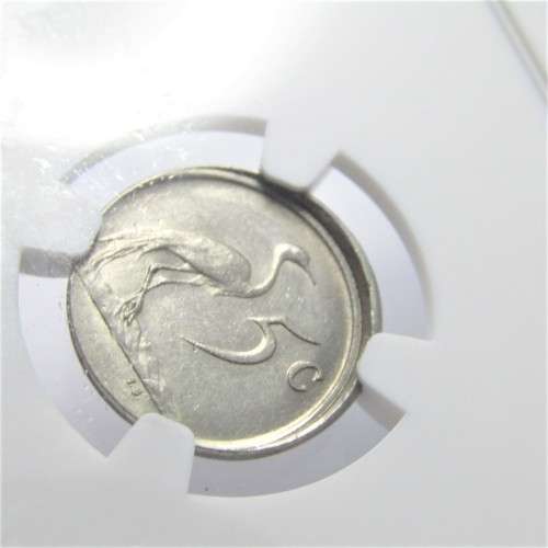 1985 South Africa Broadstruck 5c mint error AU 55 graded by NGC