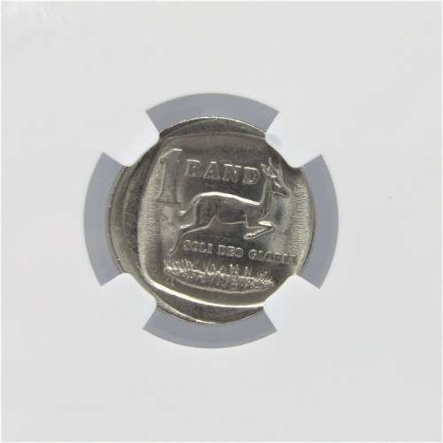 1995 South Africa Rand Struck 5% off center mint error MS 64 graded by NGC