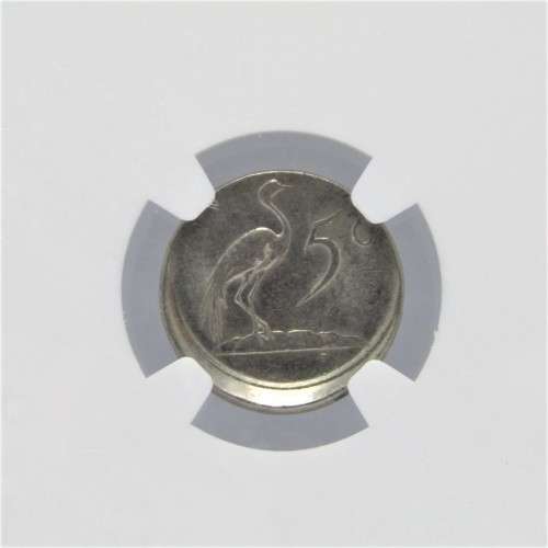 1983 South Africa 5c Struck 5% off center mint error AU 55 graded by NGC