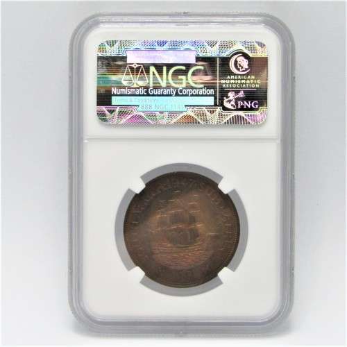 1947 SA Union Penny graded PF 63 RB by NGC - 5.5cm x 7.5cm