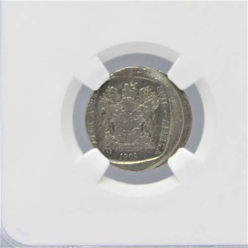 1993 SA Error Rand struck off center and graded mint error MS 63 by NGC