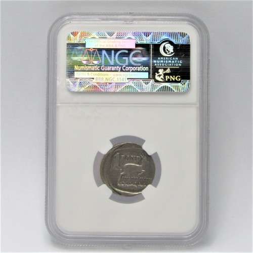 1993 SA Error Rand struck off center and graded mint error MS 63 by NGC