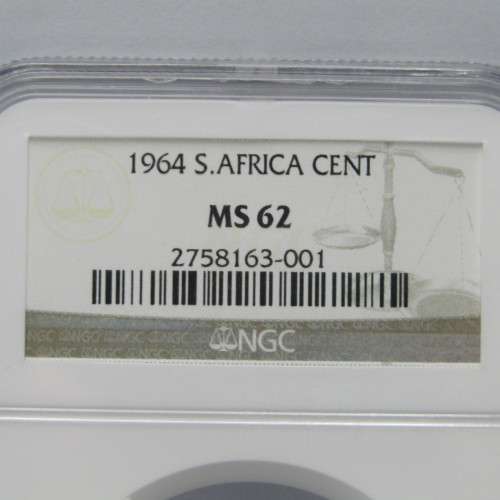 1964 SA cent graded MS 62 by NGC - can you believe NGC missed that this one is brown and not yellow