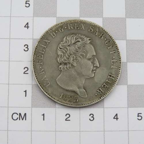 1825 P Sardinia 5 Lire with anchor mint mark - Weighs only 18,6 g - Probably reproduction