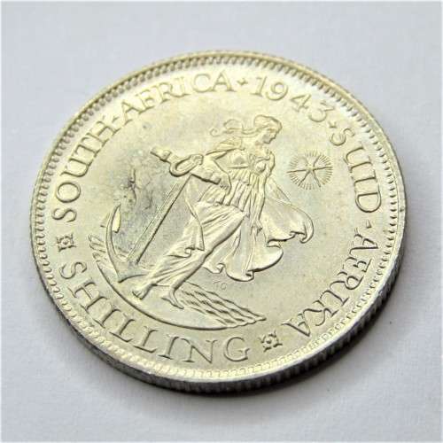 1943 SA Union Shilling - choice UNC