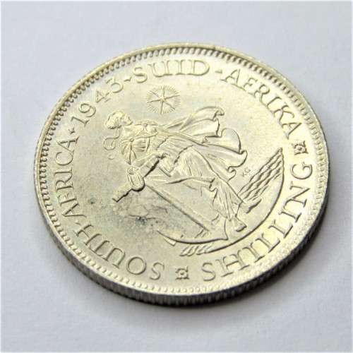 1943 SA Union Shilling - choice UNC