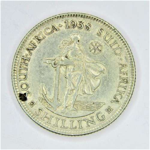 1938 SA Union Shilling - No stop after - One of only 2 I know of - VF+