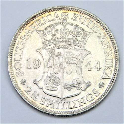 1944 SA Union half crown - XF - cracked die obverse