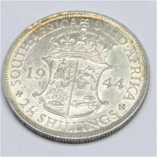 1944 SA Union half crown - XF - cracked die obverse