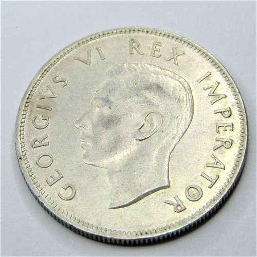 1940 SA Union half crown -  with badly cracked die reverse - AU