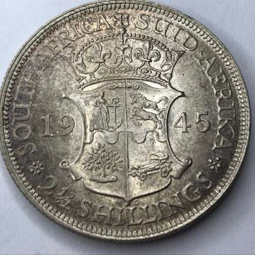 1945 SA Union Half Crown 2 1/2 Shilling - VF