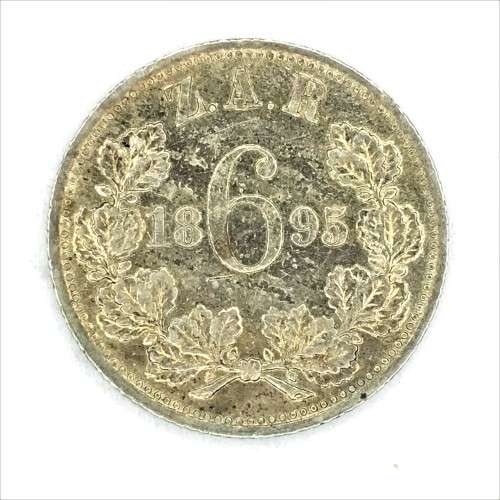 1895 ZAR Kruger 6d Sixpence  - XF +