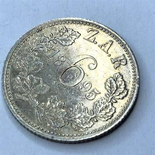 1895 ZAR Kruger 6d Sixpence  - XF +