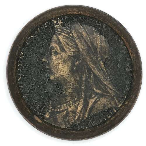 Lovely trench art coin - beautiful work on British 1900 penny