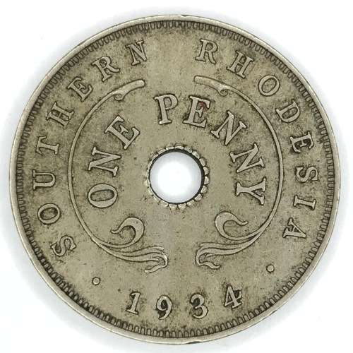 1934 Southern Rhodesia penny - XF