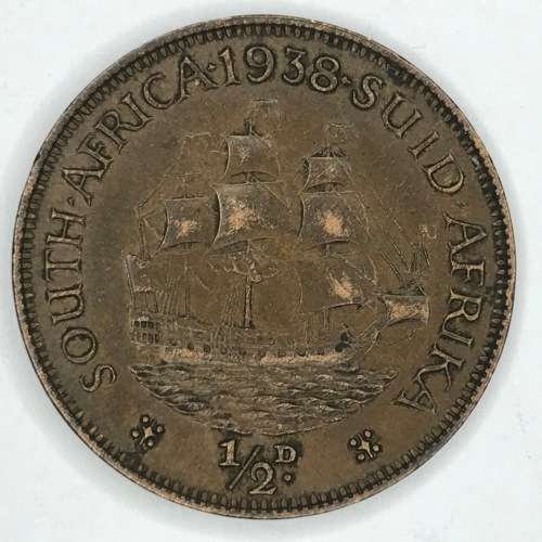 1938 SA Union half penny - EF