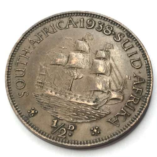 1938 SA Union half penny - EF