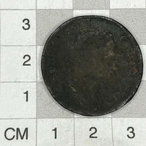British George IV half penny overstamped RA