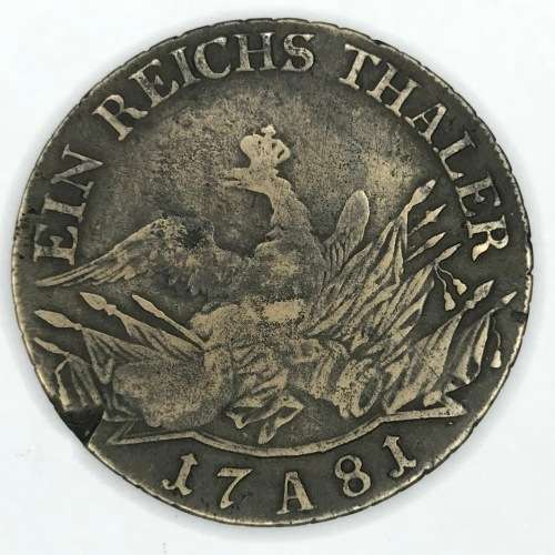 1781 A German States Prussia - one reichsthaler almost VF