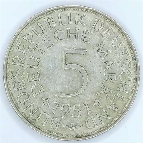 1951 G German Federal Rep. 5 mark - aXF