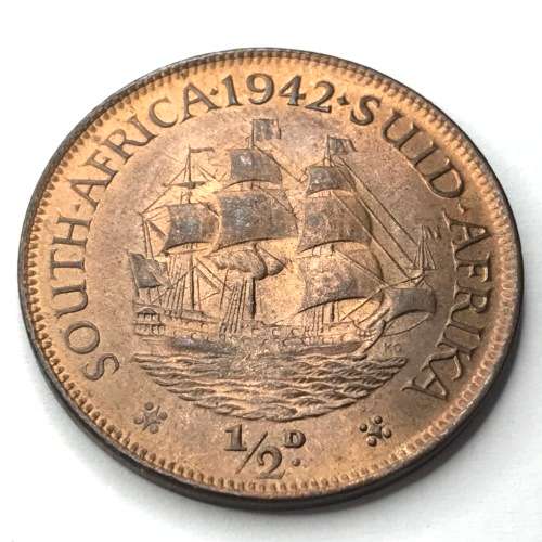 1942 SAU half penny - UNC