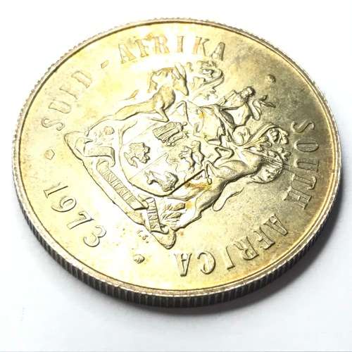 1973 Silver Rand with gap between left horn and head and looks like a pregnant springbok