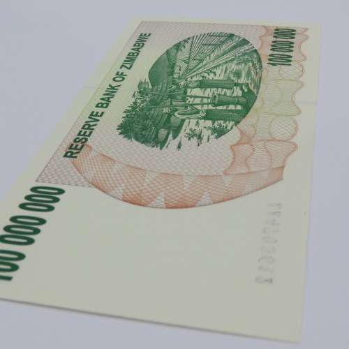 Zimbabwe Bearer cheque 2 May 2008 $100 000 000 - Uncirculated - ZW 93