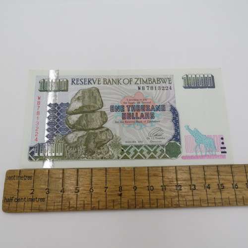 Zimbabwe $1000 Harare 2003 uncirculated ZW 27
