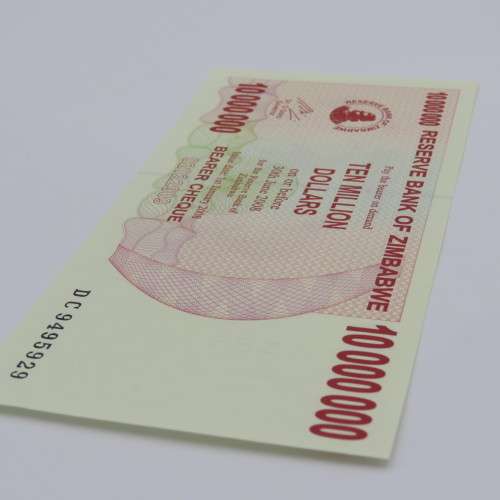 Zimbabwe Bearer cheque 1 Jan 2008 $10 000 000 (D-Series) - Uncirculated - ZW 90
