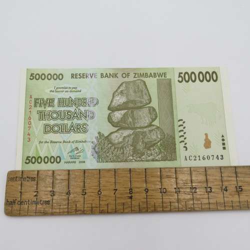 Zimbabwe $500 000 Harare 2008 uncirculated ZW 112