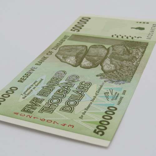 Zimbabwe $500 000 Harare 2008 uncirculated ZW 112