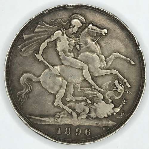 1896 LIX British crown Nice condition with some rim bumps - Very hard to get