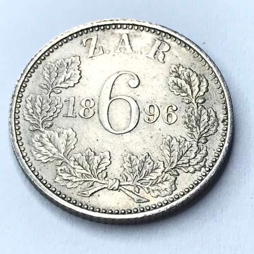 1896 ZAR Kruger Sixpence - AU