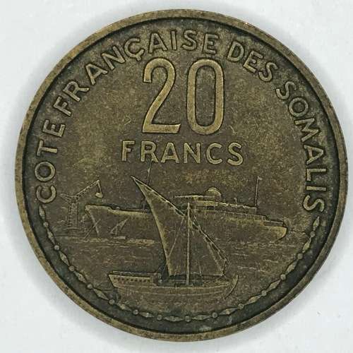 1952 French Somaliland 20 Francs - AU+