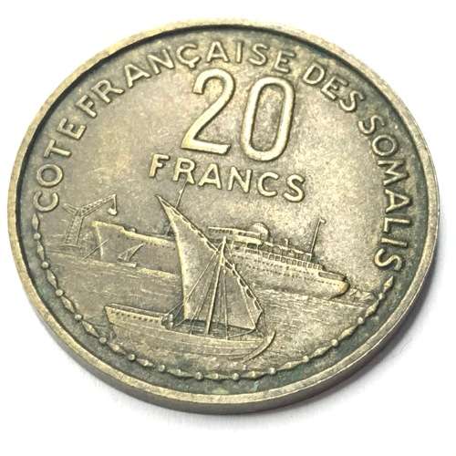 1952 French Somaliland 20 Francs - AU+