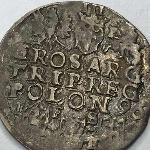 1596 Poland Sigismund 3 silver 3 Groschen - double struck - lovely coin