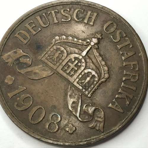 1808 J German East Africa Large 5 Heller - XF - Scarce