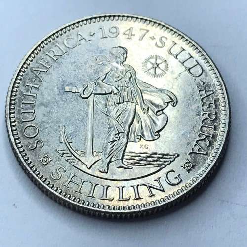 1947 SA Union Shilling - very scarce - UNC