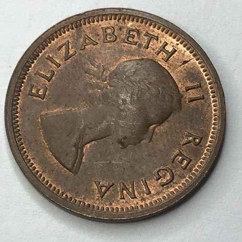 1955 SA Union Farthing - UNC - Cracked die obverse 12 o`clock