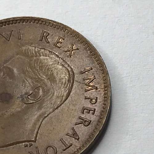 1943 SA Union Farthing  - AU+ - cracked die obverse